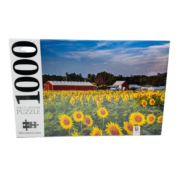 Mindbogglers Other - Jigsaw Puzzle 1000 pc Leavenworth County, Kansas Field Sunflowers New Sealed